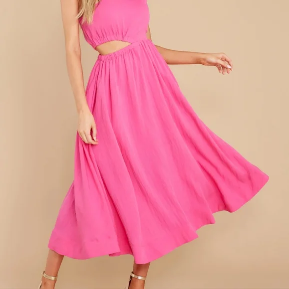 Strike First Hot Pink Midi Dress - Picture 7 of 12